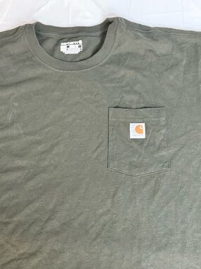 Carhartt Pocket T Shirt Mens 2XL Green Workwear Logo Heavyweight Tee